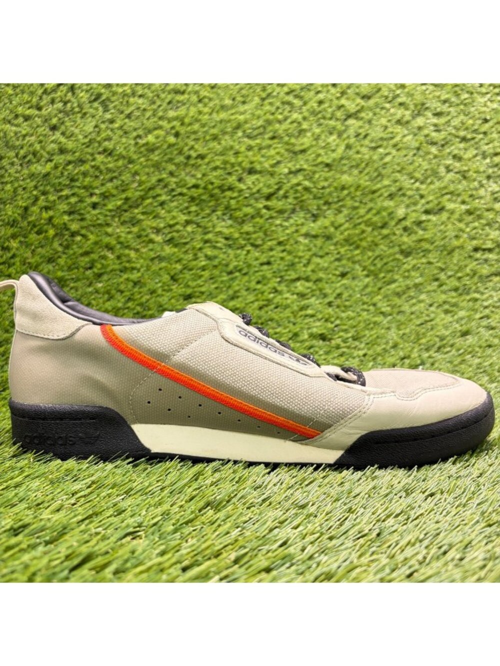 Adidas Continental 80 Mens Size 11 Gray Orange Athletic Running Shoes Sneakers